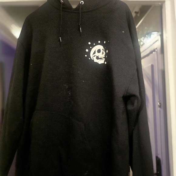 Black dancing skeleton hoodie men's M - Picture 2 of 2